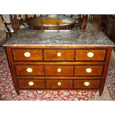 Commode En Marqueterie d'époque Louis 16