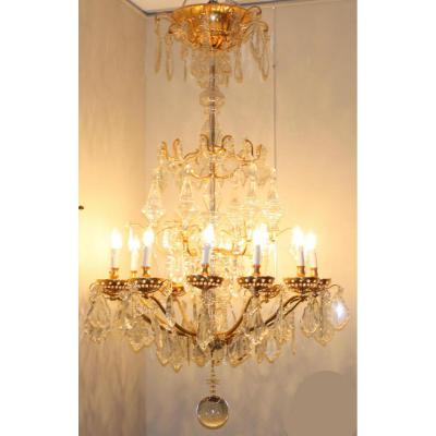 Important Lustre A Cristaux De Baccara