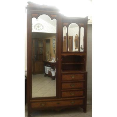 Wardrobe Art Nouveau Stamped From Mercier Freres.