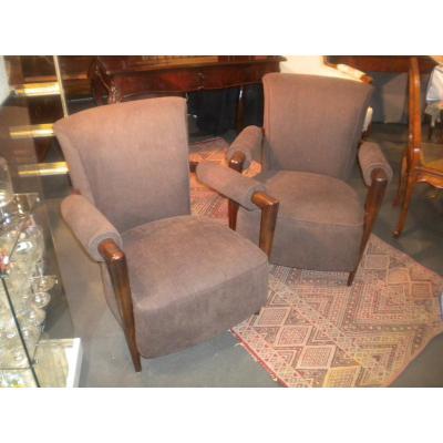 Paire De Fauteuils Année 40. 