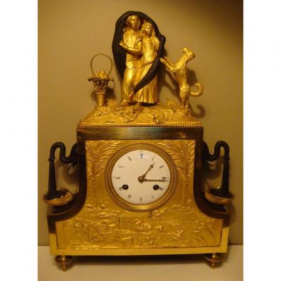 Pendule Directoire ''Paul et Virginie''