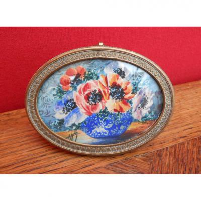 Aquarelle miniature de fleurs
