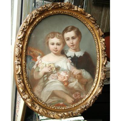 Pastel ,portraits d'Enfants