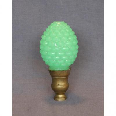 boule d'escalier en opaline verte