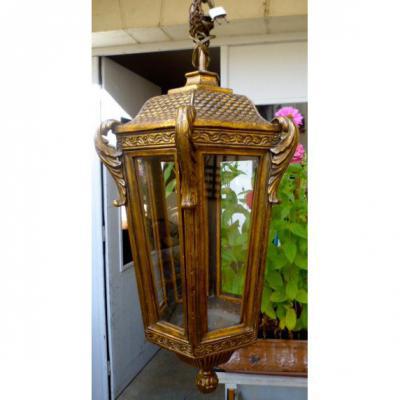 Lanterne Louis XVI En Bois Doré