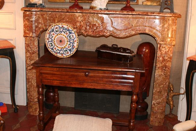 Cheminée Louis XV En Marbre Rouge