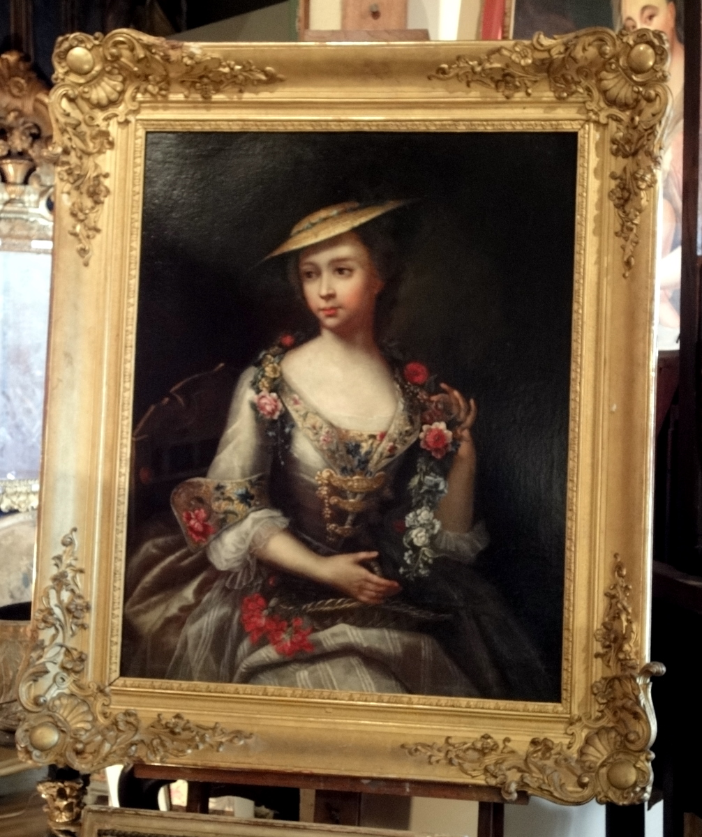 Portrait de Jeune Fille époque XVIIIème Siècle