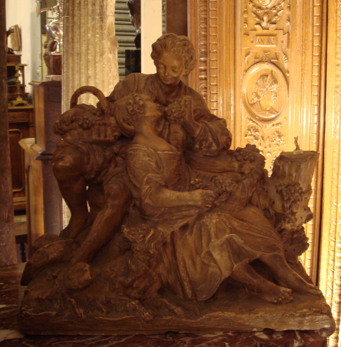 Groupe En Terre Cuite Du XIXème Siècle