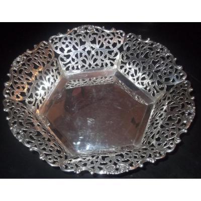 Corbeille En Argent Massif Repercé, Espagne, 550 Gr