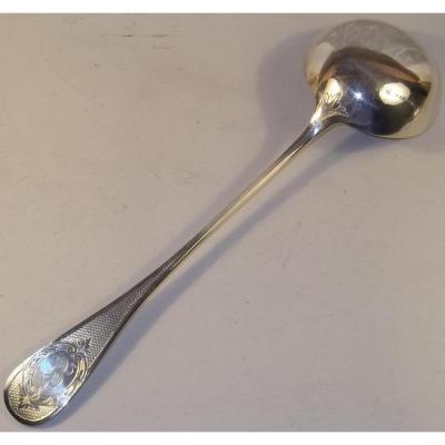 Louche En Argent Massif Guilloché, Minerve 217 Gr