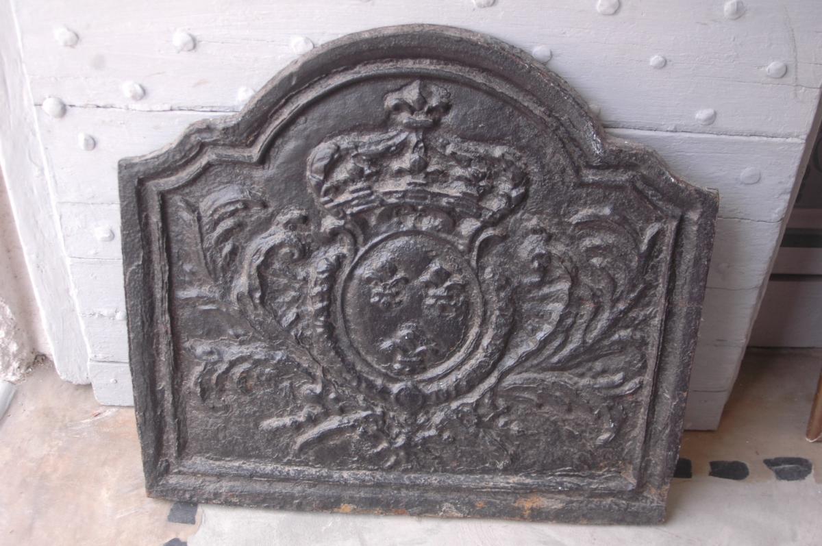 Plaque De Cheminée En Fonte Aux Armes De France