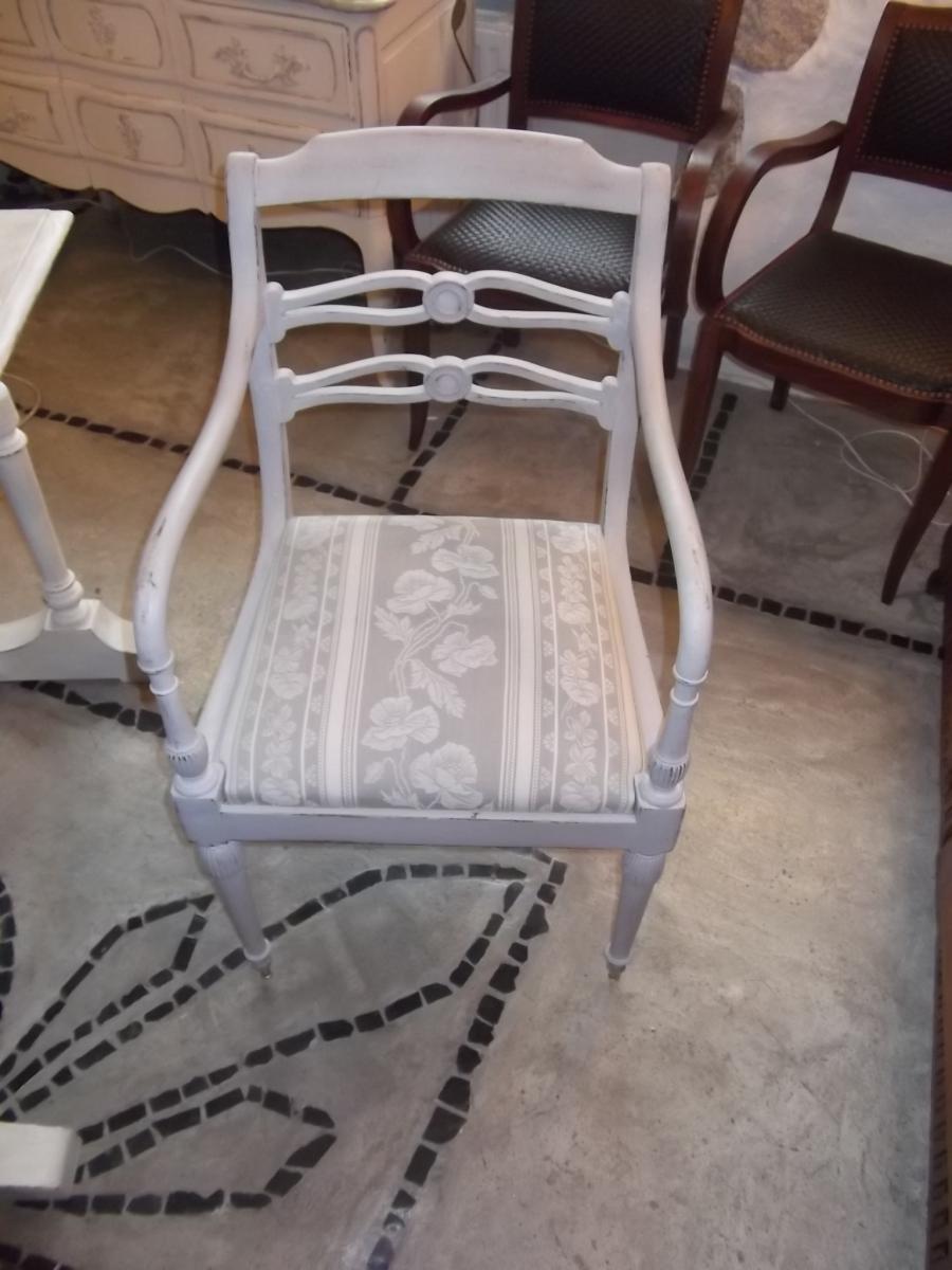 Fauteuil De Bureau Anglais En Acajou Patiné