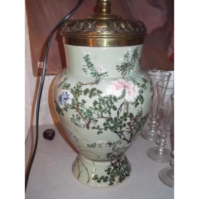 Pair Of Porcelain Lamp Bronze