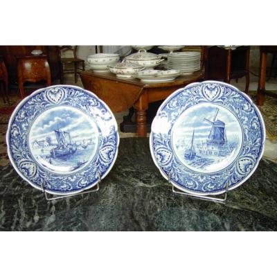 Paire d'Assiettes Delft