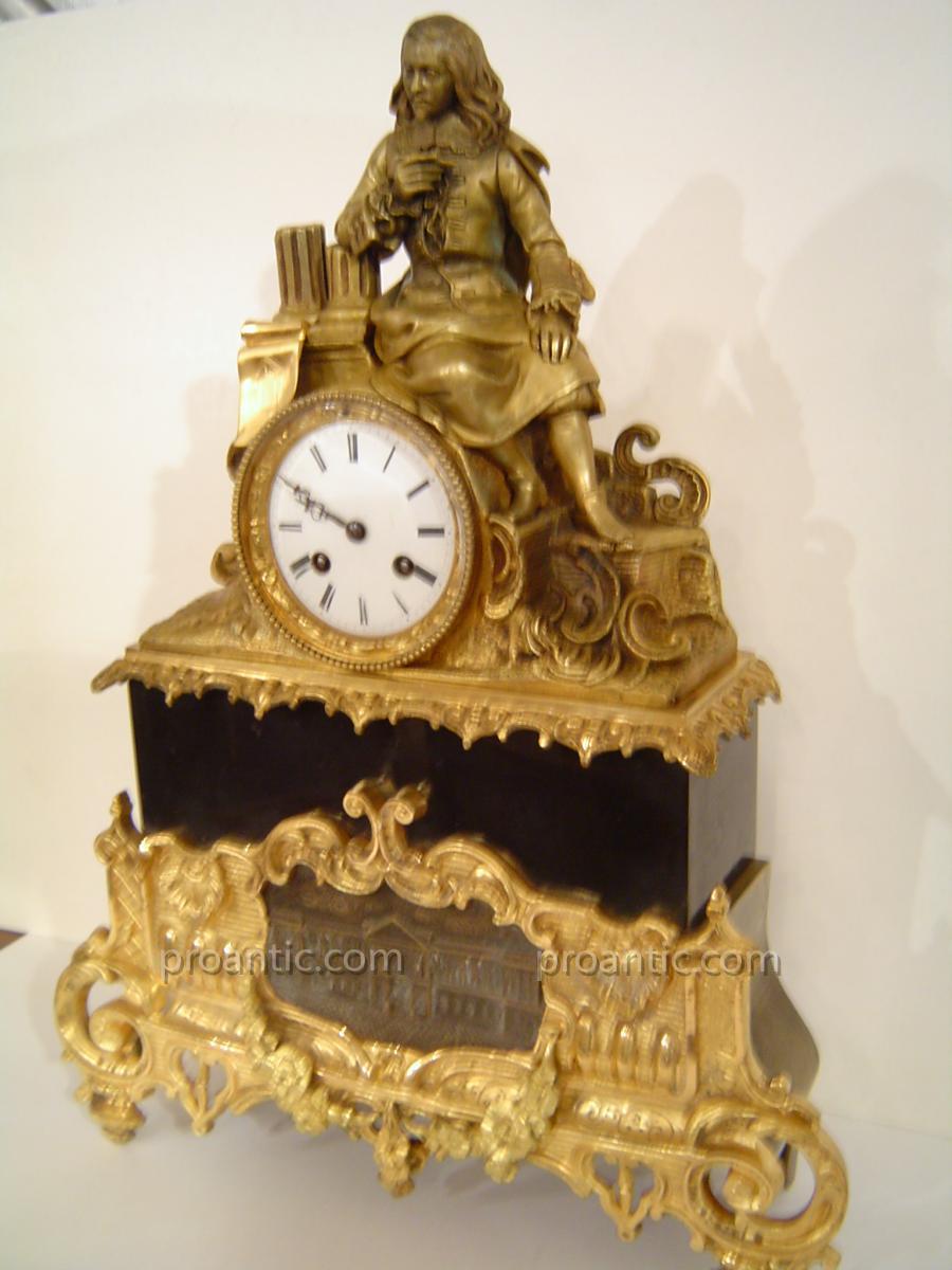 Pendule De Cheminée Marbre Et Bronze Napoleon 3