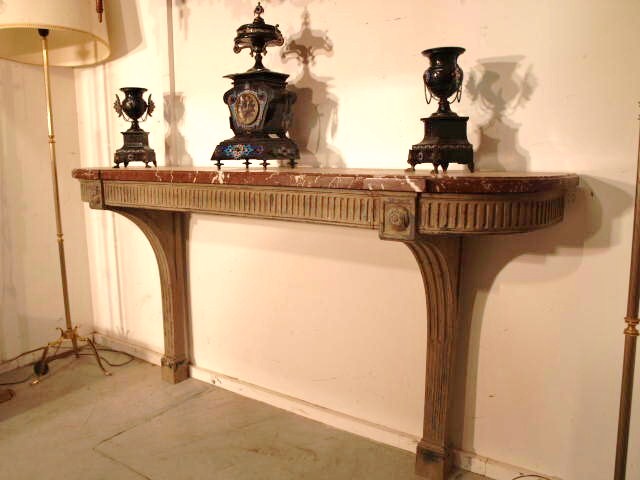 Console De Style Louis XVI Dessus Marbre Rouge Ann