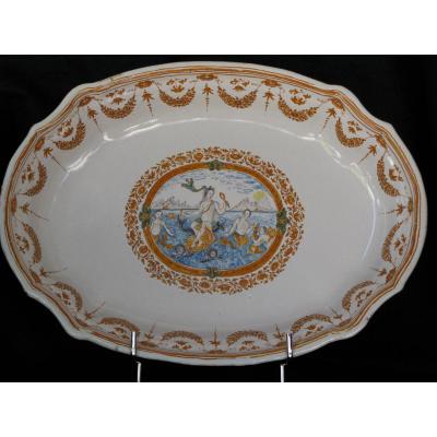 In De Moustiers Earthenware Dish-eighteenth-century