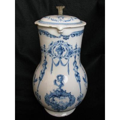 Rare Earthenware Jug Covered In De Moustiers-eighteenth-century