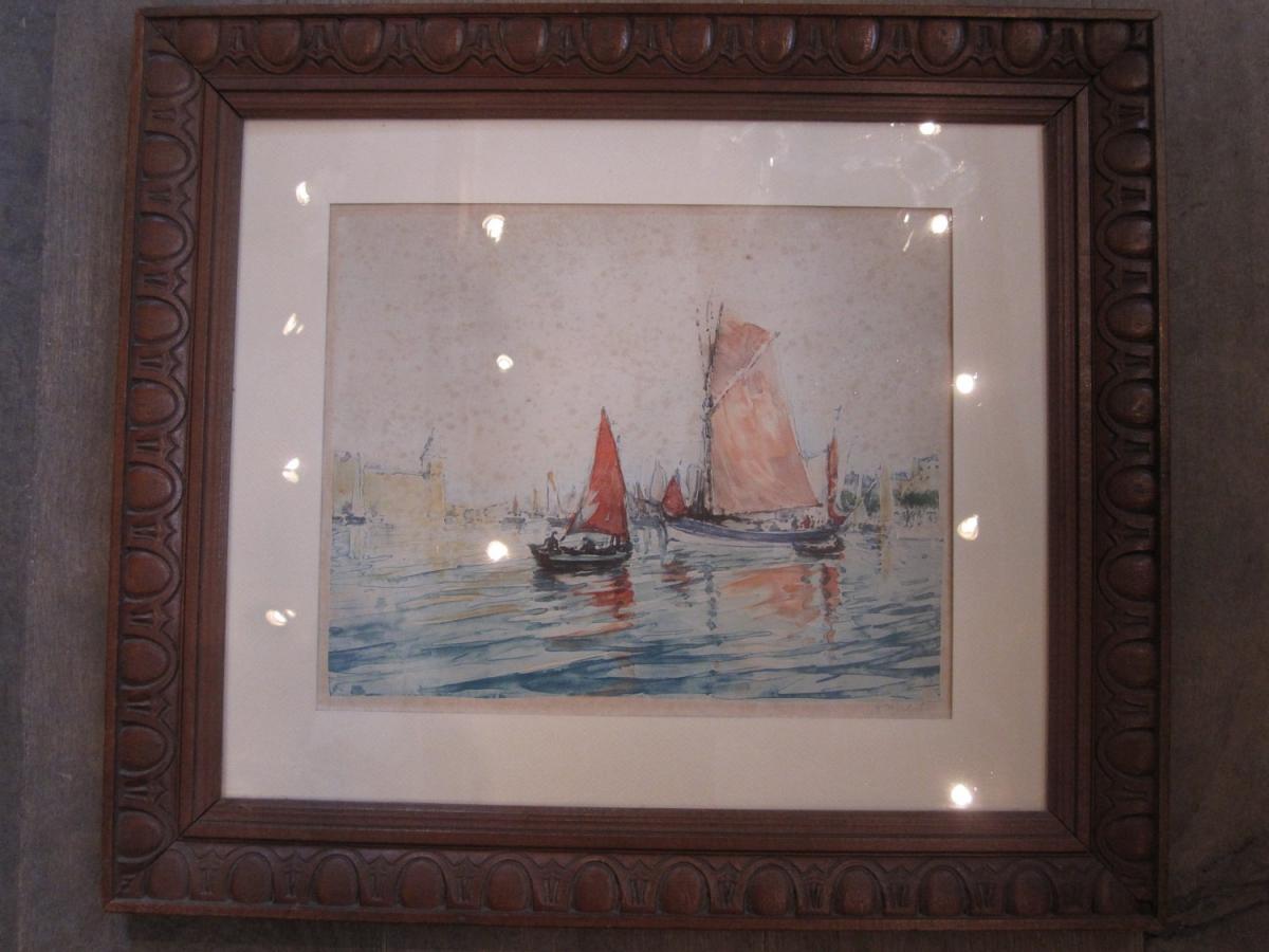 Litho Rehaussée à l\'Aquarelle Signée Miloch