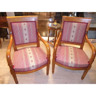 Paire De Fauteuils Empire
