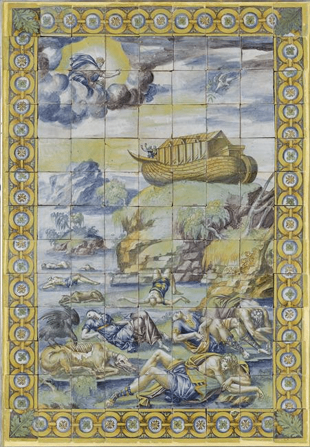 Histoire de Noé, la construction de l’Arche, Masséot Abaquesne, Rouen, vers 1550, faîence © RMN-Grand Palais (musée de la Renaissance, château d'Écouen) /René-Gabriel Ojéda