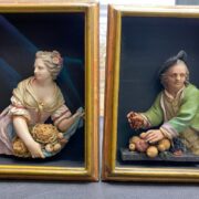 Caspar Bernhard Hardy - Pair of wax reliefs - Sellers of fruits and vegetables