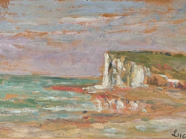 Cliff in Mers-les-Bains in Normandy. Oil on cardboard by Maximilien Luce. Presented by Galerie A&G.