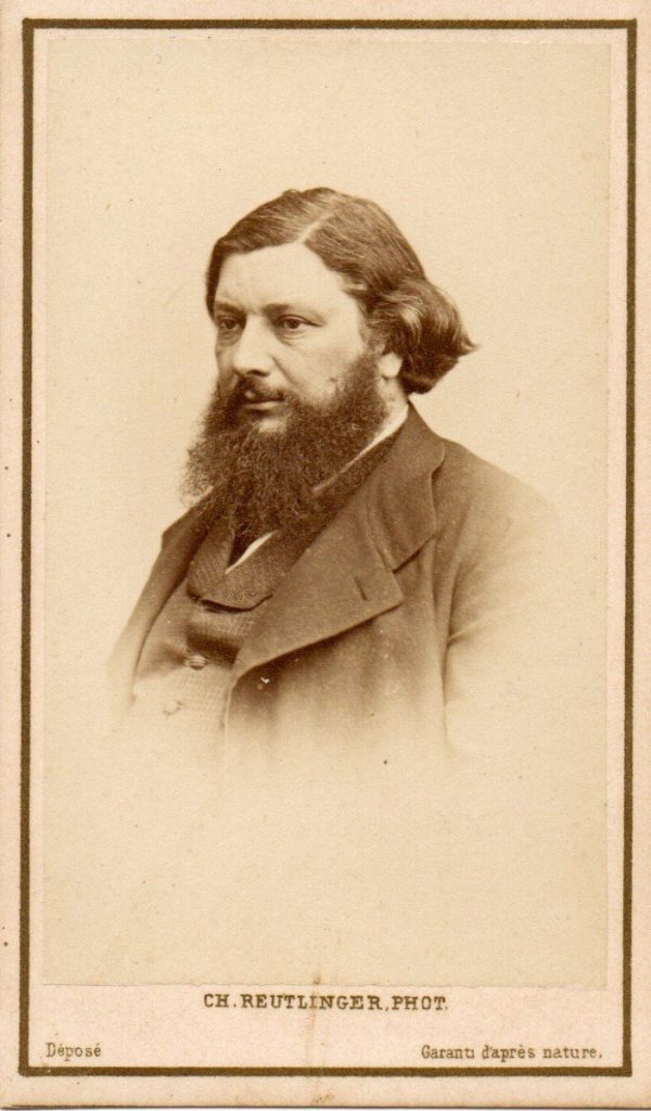 Photo portrait of the illlustrious painter Gustave Courbet by Charles Reutlinger. Presented by La Valise Arlésienne.