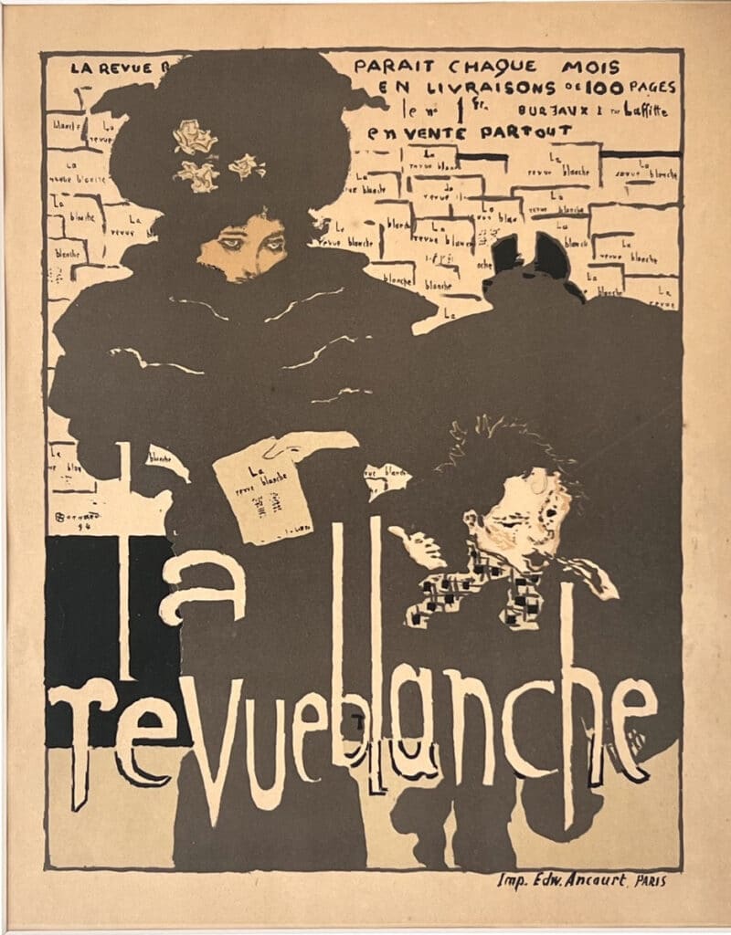 "La Revue Blanche" poster by Pierre Bonnard published as a lithograph on vellum paper in September 1896 by "Les Maîtres de l'Affiche".
