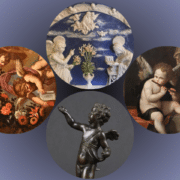 Putti and cherubs in paintings and sculptures from the Renaissance and Baroque period.
