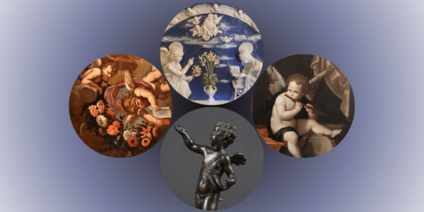 Putti and cherubs in paintings and sculptures from the Renaissance and Baroque period.
