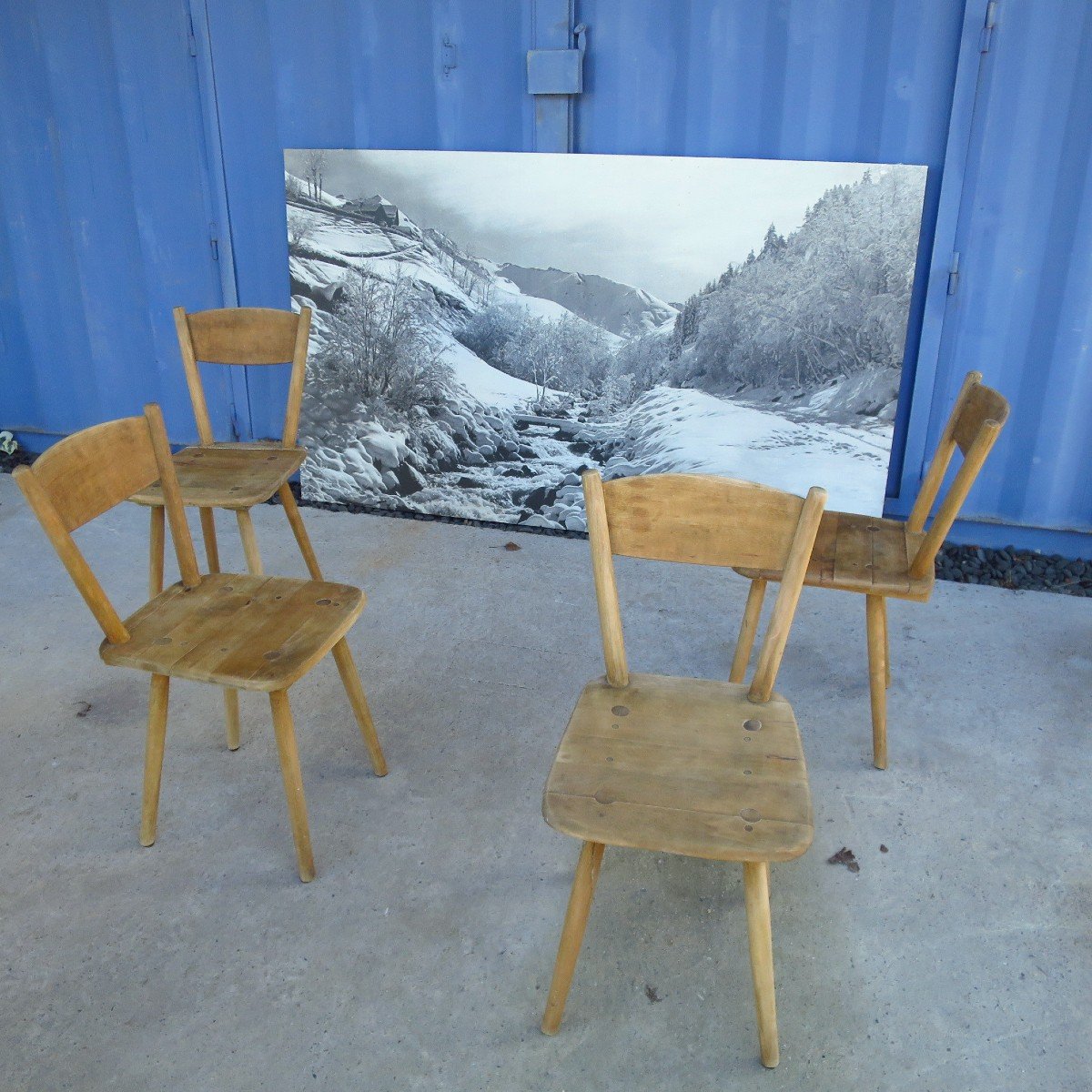 Cadre photo artisanal en bois déco chalet montagne wooden photo frame