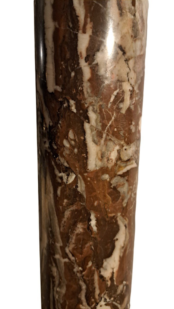 Red Griotte Marble Column - Late 19th Century-photo-2