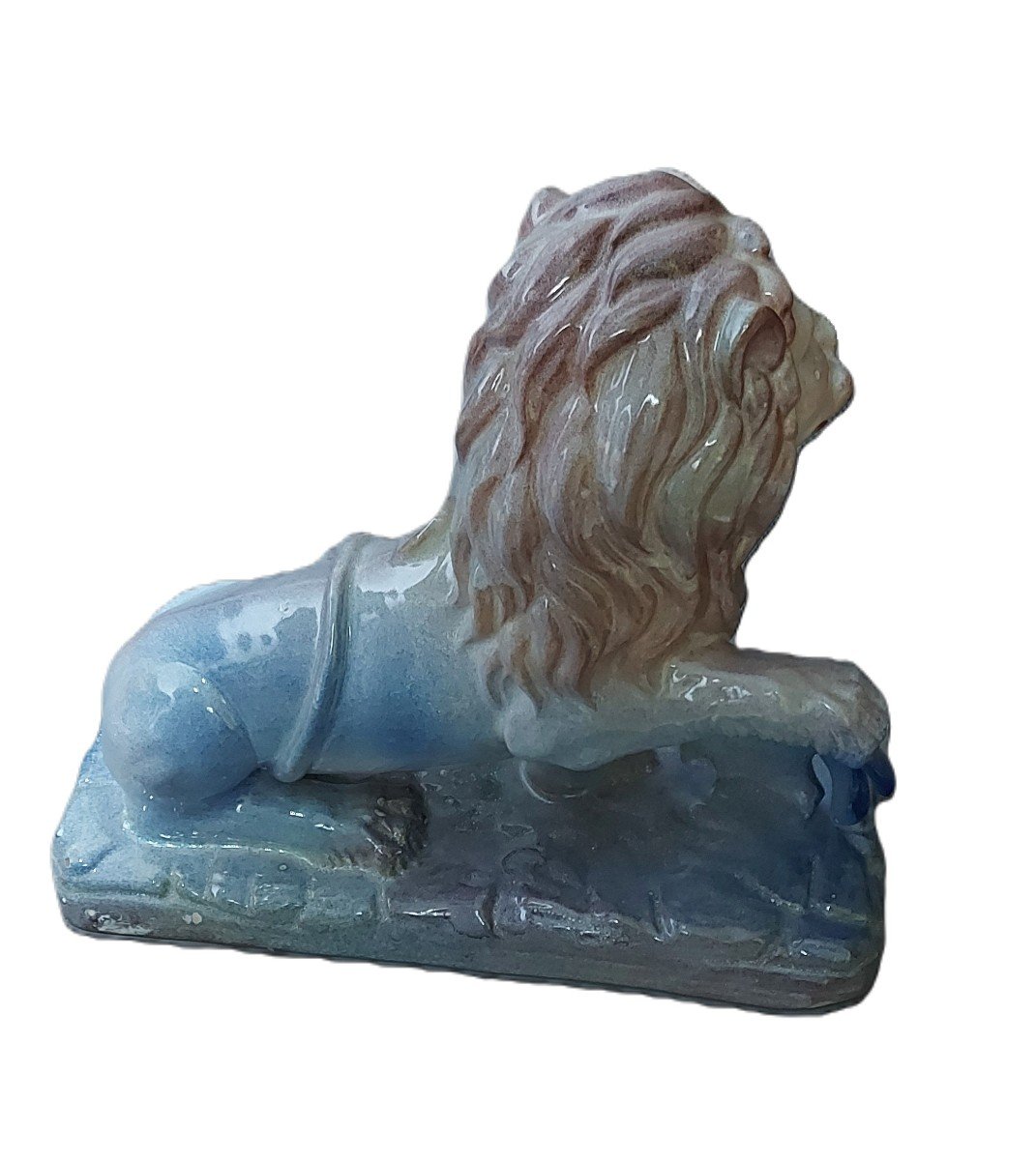 Lion En Faïence Saint Clément - d'Après Emile Gallé - XIXe-photo-2