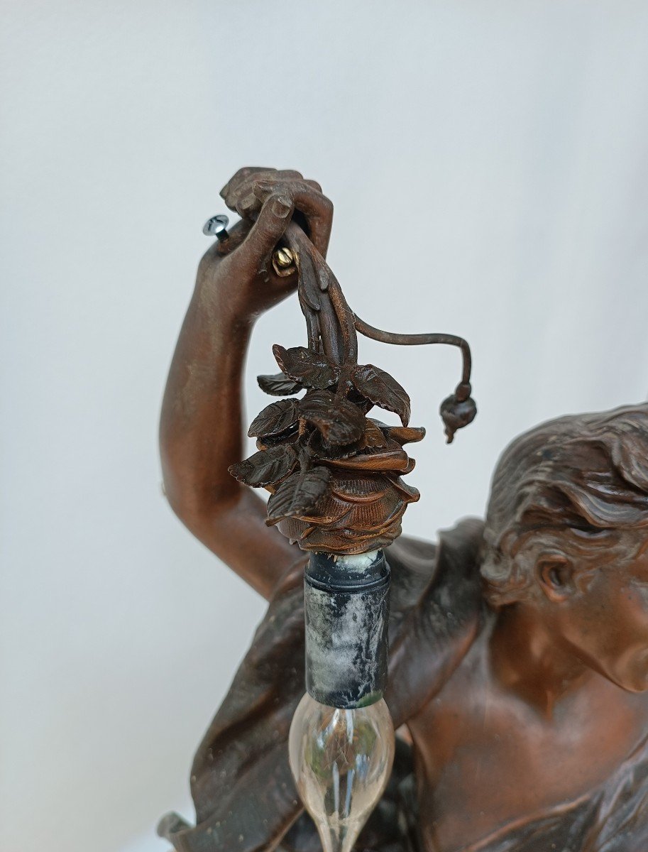 LEVASSEUR Henri Louis - La Fête Des Fleurs - Bronze Fin XIXè-photo-2
