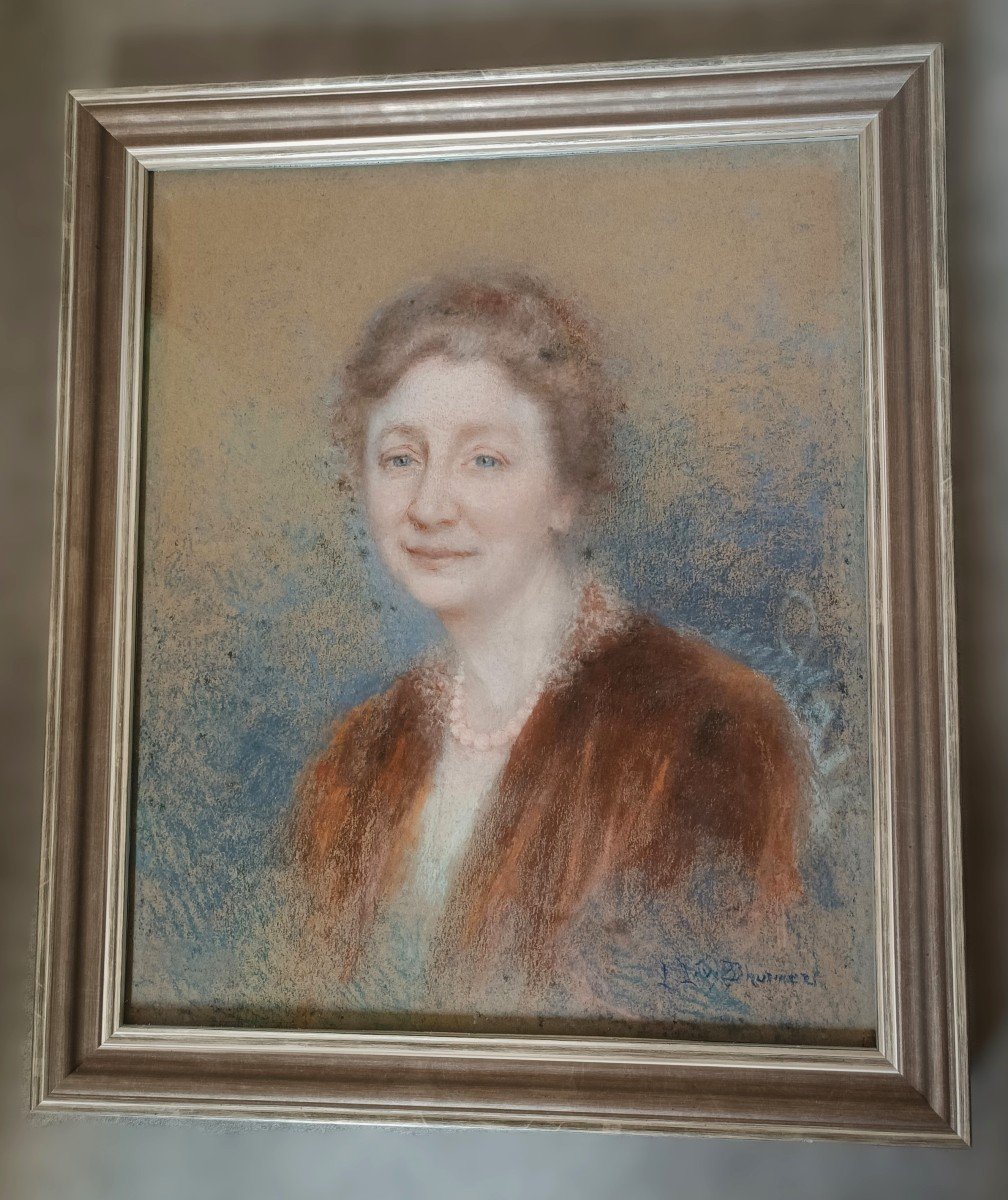 Lucien Lévy-dhurmer (1865 - 1953) - Portrait Of A Woman In Pastel On Paper-photo-3
