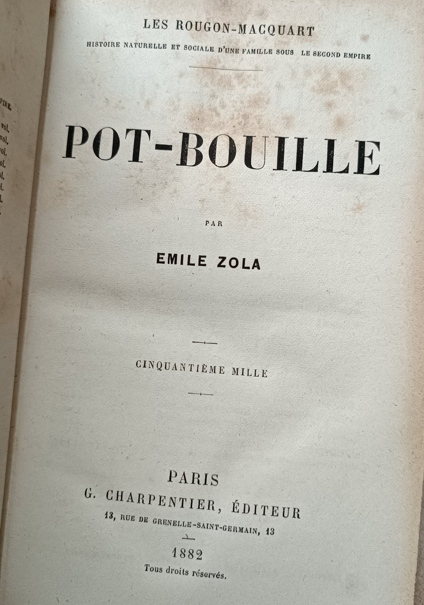 ZOLA Emile, 7 livres du cycle des Rougon-Macquart, Paris, G. Charpentier et Cie.-photo-5
