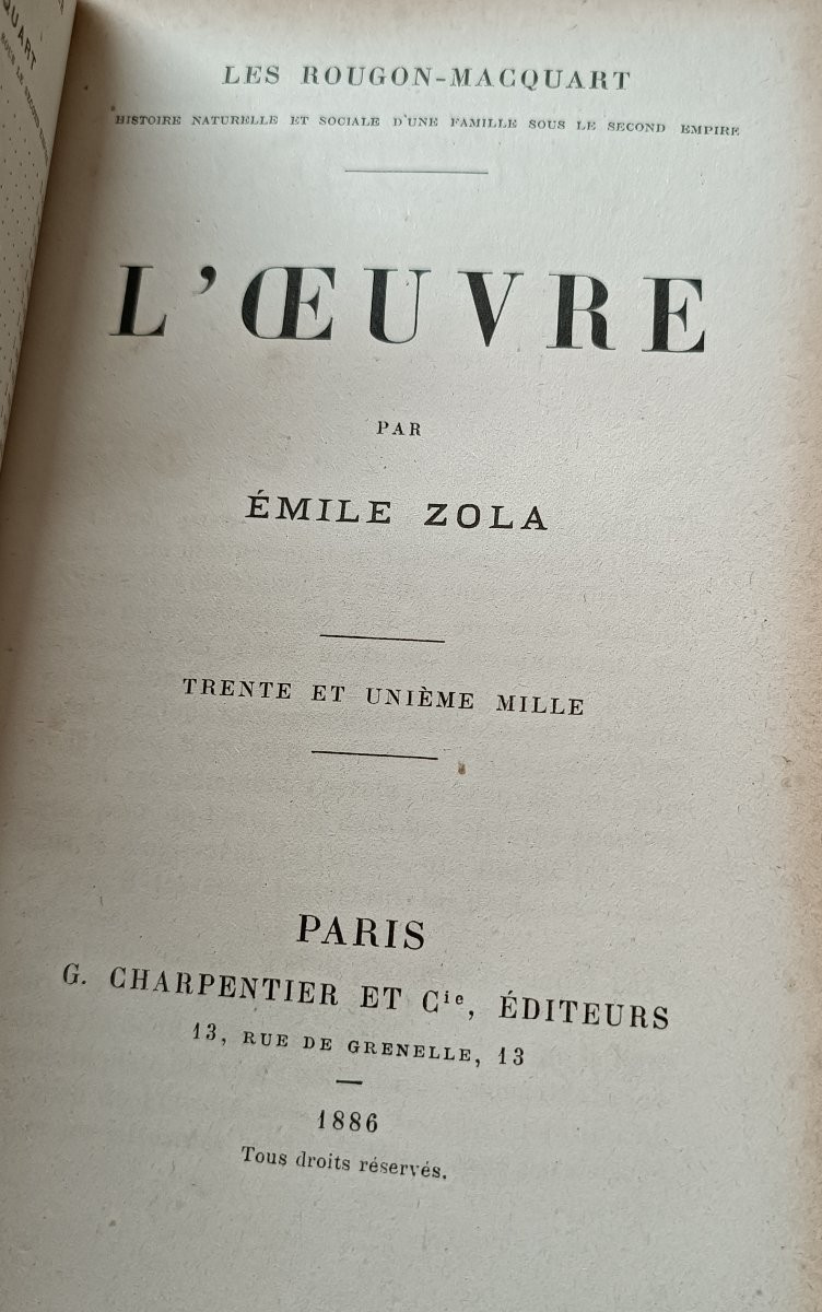 ZOLA Emile, 7 livres du cycle des Rougon-Macquart, Paris, G. Charpentier et Cie.-photo-6