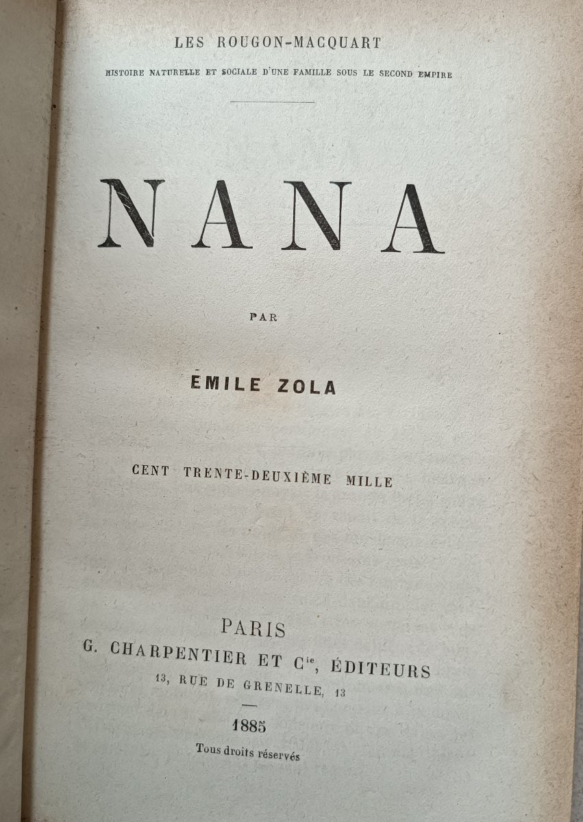 ZOLA Emile, 7 livres du cycle des Rougon-Macquart, Paris, G. Charpentier et Cie.-photo-7