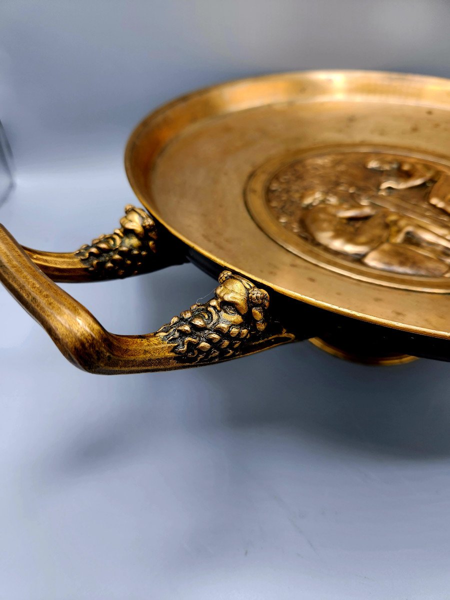 Large Bronze Cup " Tazza ". Ferdinand Levillain Foundu Barbedienne 1870-photo-4