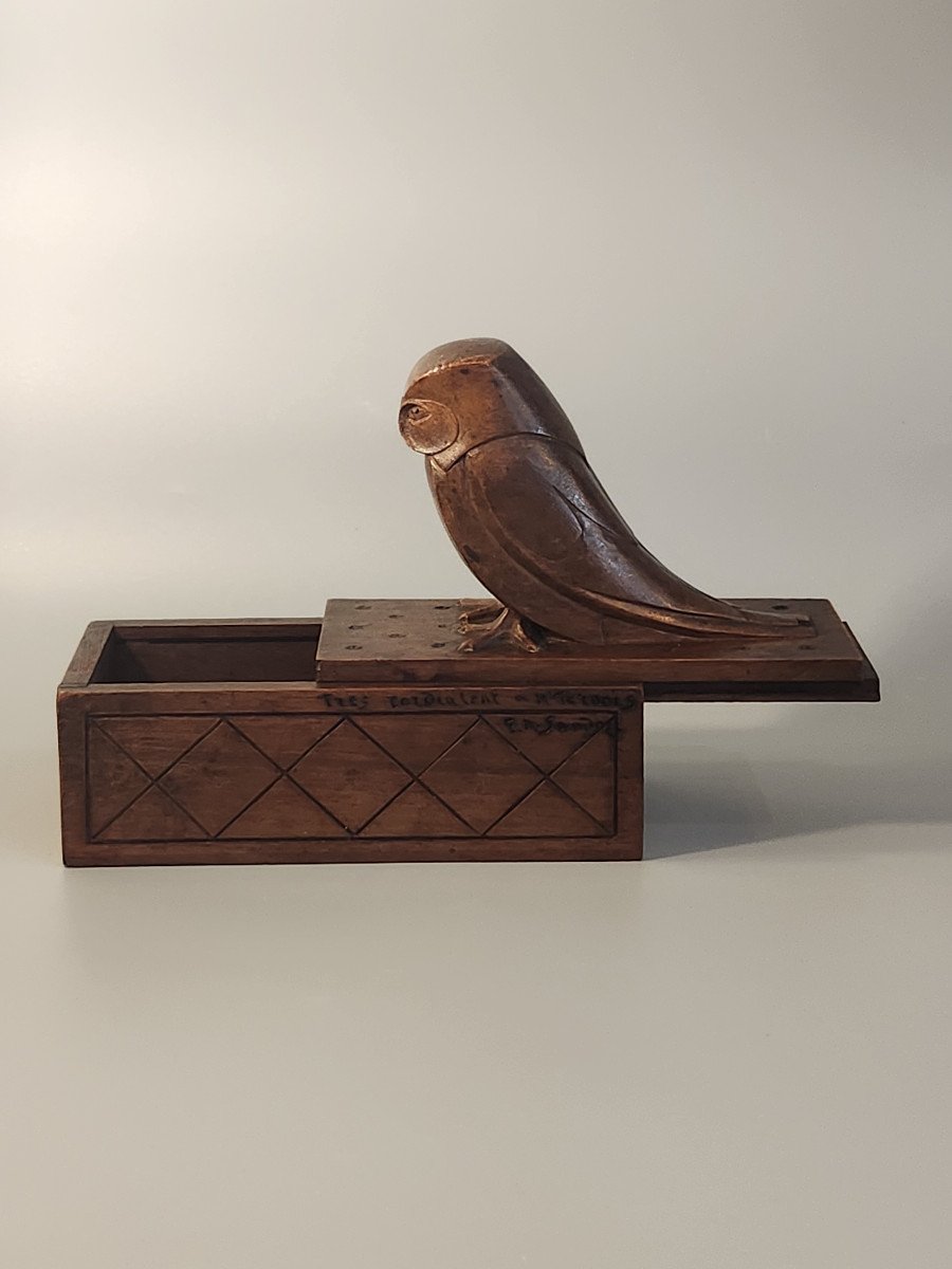  Very Rare Parakeet Pencil Case Marcel Edouard Sandoz "signed From The Artist To His Friend."-photo-3