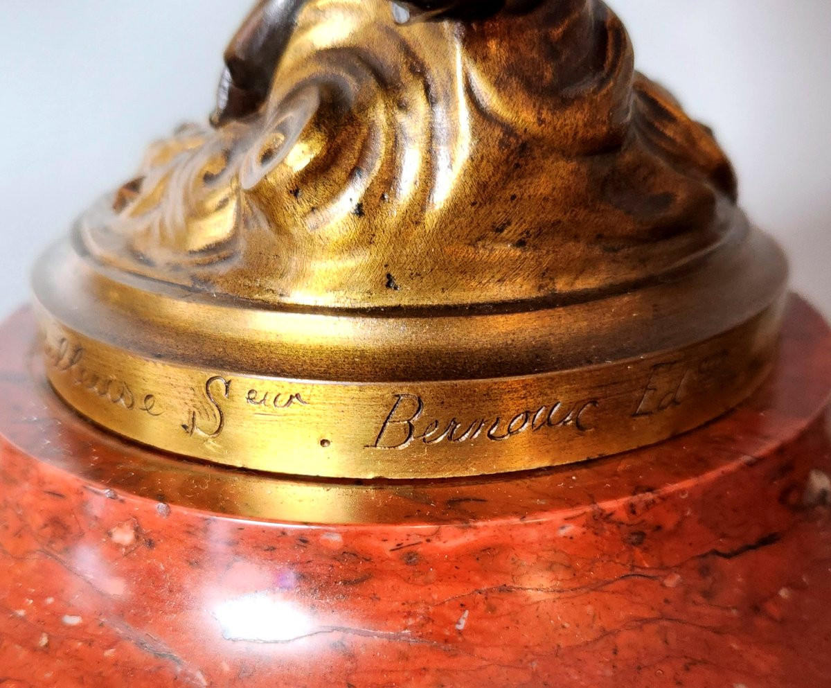 Grande Pendule Allégorique en bronze signée Carrier-Belleuse, éd. Bernoux, mvt A.D. Mougin-photo-4