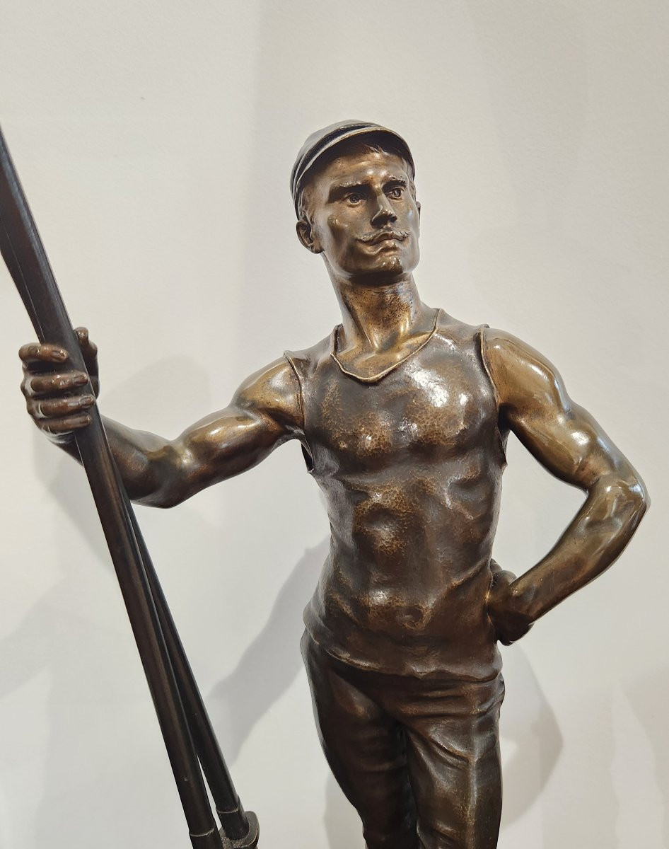 édouard Drouot 1859-1945 Large Bronze Representing A Rower 62cm-photo-3