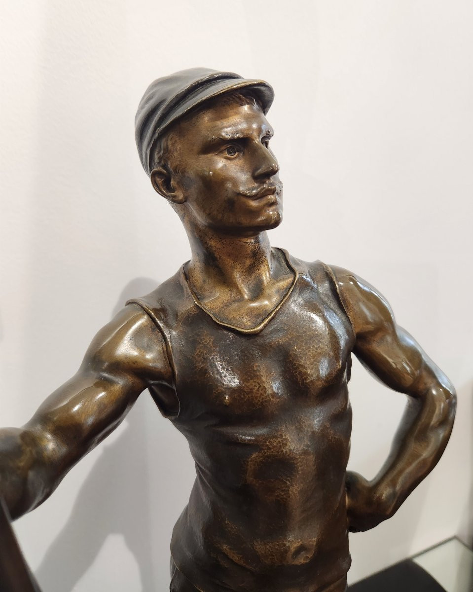 édouard Drouot 1859-1945 Large Bronze Representing A Rower 62cm-photo-4