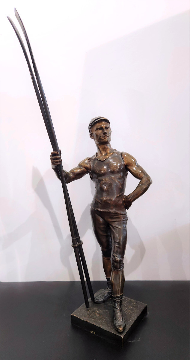 édouard Drouot 1859-1945 Large Bronze Representing A Rower 62cm