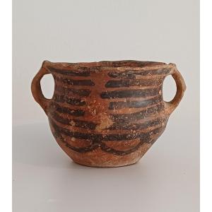 Vase Globulaire, Chine, Gansu (province), Neolithique Terre Cuite Et Pigment.