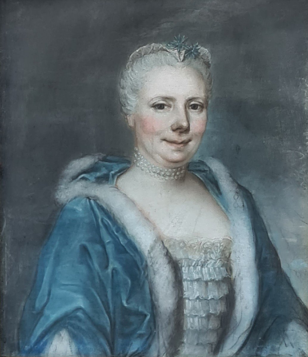 Portrait Pastel Elisabeth De La Roque