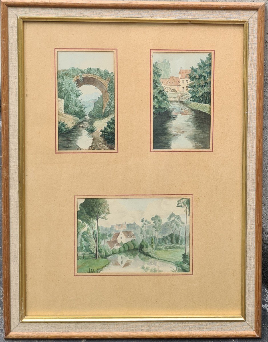 Watercolors 1900 Landscapes On The Pattern