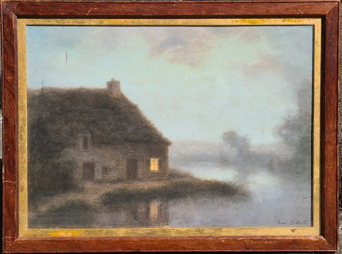 Rene Billotte Pastel Paysage Nocturne -photo-2