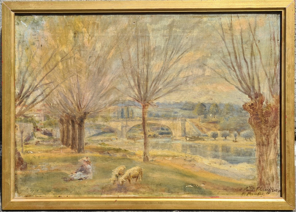Paysage impressionniste par un peintre à identifier -photo-2